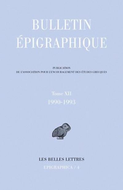 Bulletin épigraphique. Vol. 12. 1990-1993