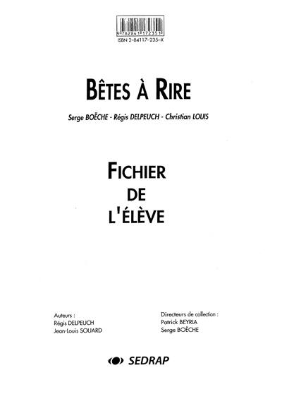 Bêtes à rire : fichier de l'élève