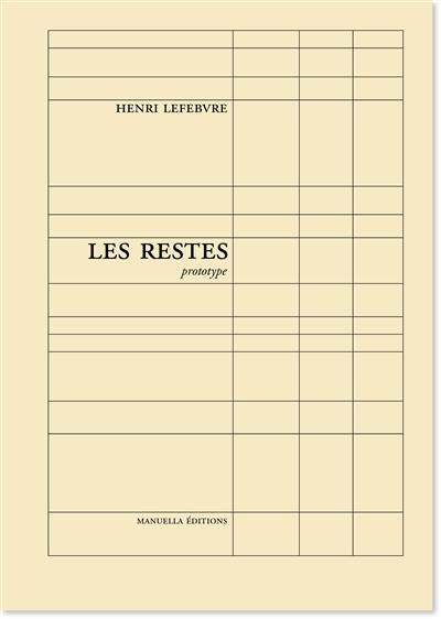 Les restes : prototype