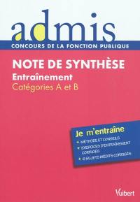 Note de synthèse : entraînement : catégories A et B