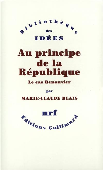 Au principe de la République : le cas Renouvier