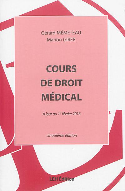 Cours de droit médical