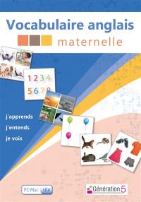 Vocabulaire anglais maternelle