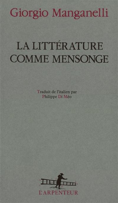 La Littérature comme mensonge