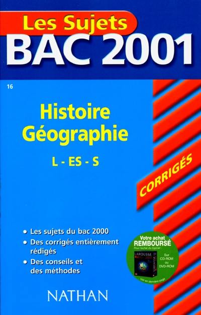 Histoire géographie L, ES, S