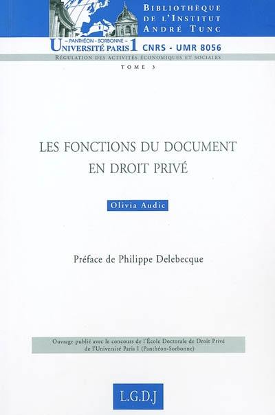 Les fonctions du document en droit privé