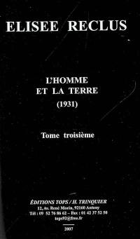 L'homme et la Terre (1931). Vol. 3