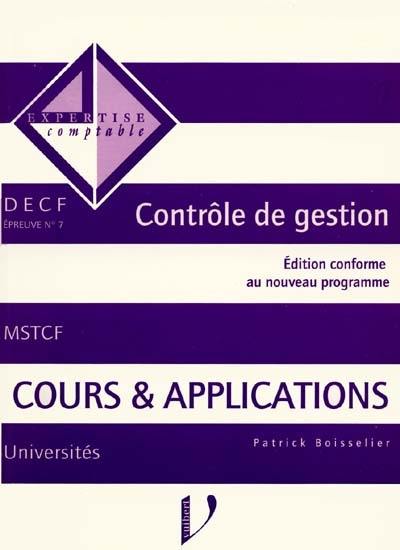 Contrôle de gestion, cours, DECF n° 7 : cours et application