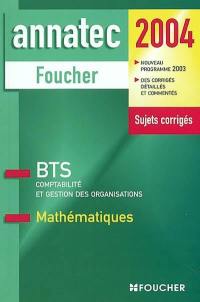 Mathématiques : BTS comptabilité et gestion des organisations