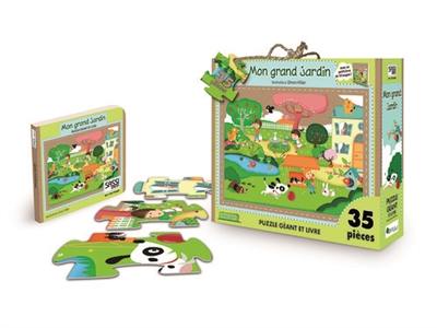 Mon grand jardin : puzzle géant et livre