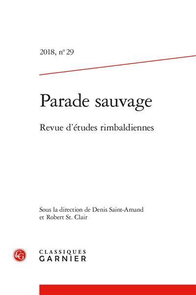 Parade sauvage : revue d'études rimbaldiennes, n° 29. Les autres de Rimbaud