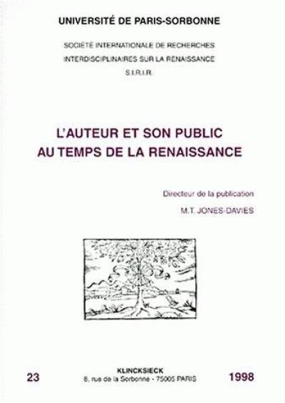 L'auteur et son public au temps de la Renaissance