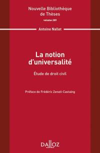 La notion d'universalité : étude de droit civil