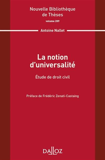 La notion d'universalité : étude de droit civil