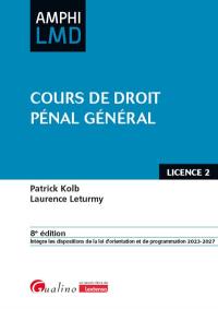 Cours de droit pénal général : licence 2