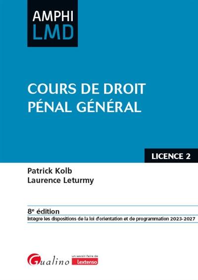 Cours de droit pénal général : licence 2