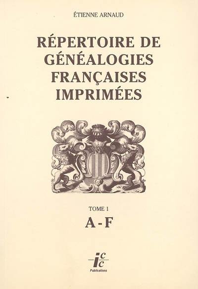 Répertoire de généalogies françaises imprimées