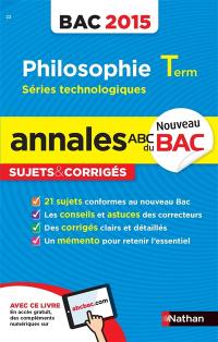 Philosophie, terminale, séries technologiques : bac 2015