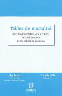 Tables de mortalité pour l'indemnisation des accidents de droit commun et les calculs de l'usufruit