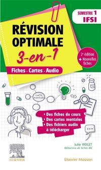 Révision optimale 3-en-1 : semestre 1 IFSI : fiches, cartes, audio