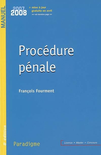 Procédure pénale 2007-2008