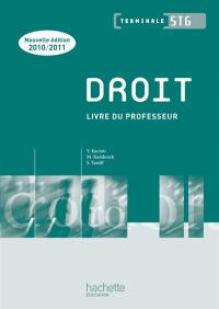 Droit, terminale STG : livre du professeur