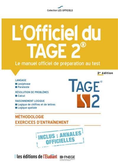 L'officiel du Tage 2 : le manuel officiel de préparation au test