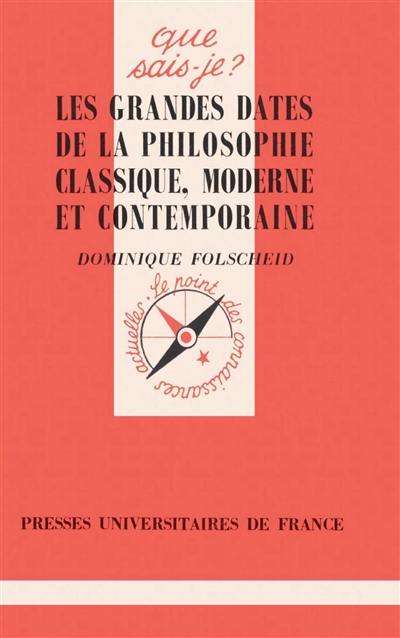 Les grandes dates de la philosophie classique, moderne et contemporaine