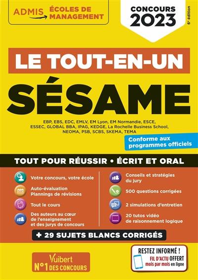 Sésame : EBP, EBS, EMLV... : le tout-en-un, concours 2023