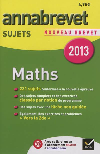 Maths : nouveau brevet 2013