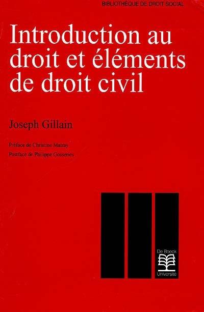 Introduction au droit et éléments de droit civil