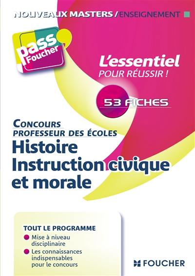 Histoire, instruction civique et morale : concours professeur des écoles