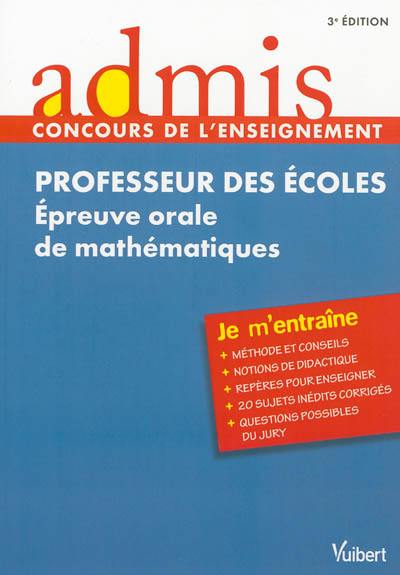 Professeur des écoles : épreuve orale de mathématiques