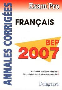 Français BEP : annales corrigées