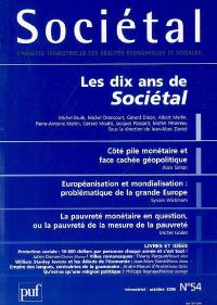 Sociétal, n° 54. Les dix ans de Sociétal