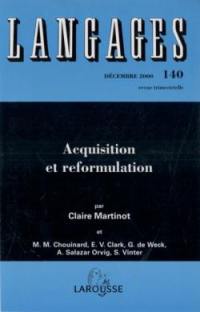 Langages, n° 140. Acquisition et reformulation