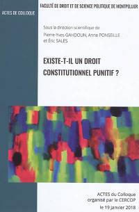 Existe-t-il un droit constitutionnel punitif ? : actes du colloque organisé par le Cercop le 19 janvier 2018