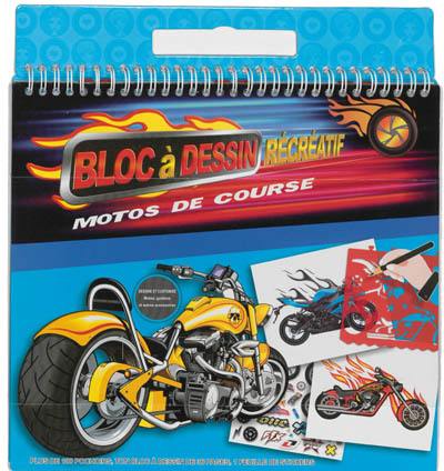 Motos de course : bloc à dessin récréatif