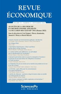 Revue économique, n° 74-5. Avancées de la recherche en microéconomie appliquée à l'occasion des XXXVIIIes JMA (Rennes 2022)