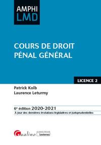 Cours de droit pénal général : licence 2 : 2020-2021