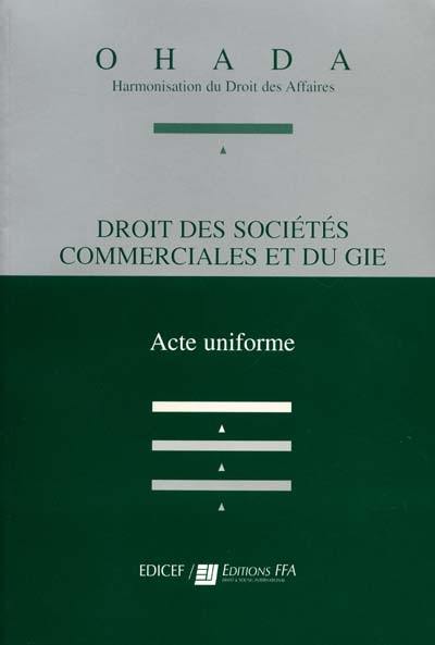 Droit des sociétés commerciales et du GIE