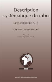 Description systématique du mbo : langue bantoue A.15