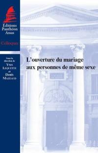 L'ouverture du mariage aux personnes du même sexe