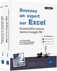 Devenez un expert sur Excel : fonctionnalités avancées, macros et langage VBA : coffret 2 livres