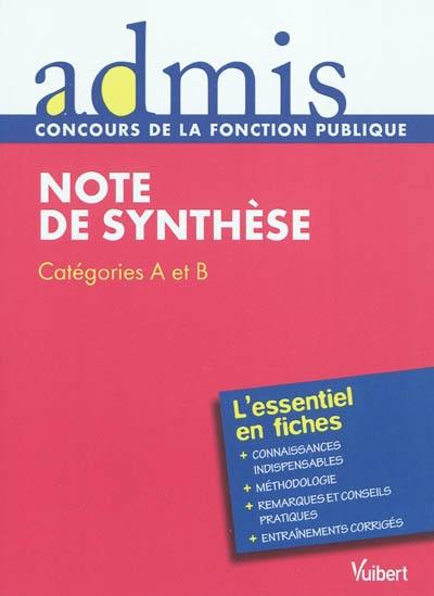 Note de synthèse : catégories A et B : l'essentiel en fiches