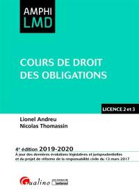 Cours de droit des obligations : licence 2 et 3 : 2019-2020