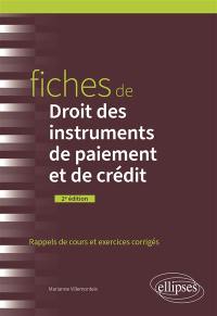 Fiches de droit des instruments de paiement et de crédit : rappels de cours et exercices corrigés