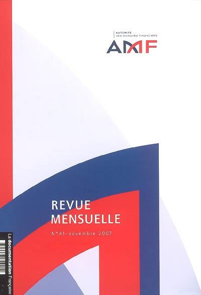 Revue mensuelle de l'Autorité des marchés financiers, n° 41