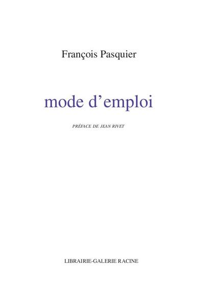 Mode d'emploi