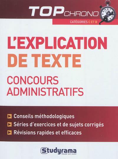 L'explication de texte, concours administratifs